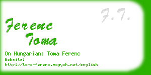 ferenc toma business card